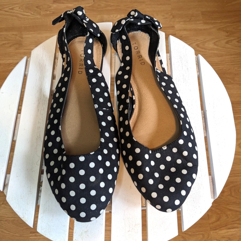 Torrid Black and White Polka Dot Flats